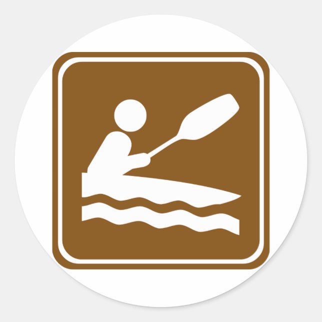Sticker Rond SYMBOLE ROUTIER Kayak (Devant)