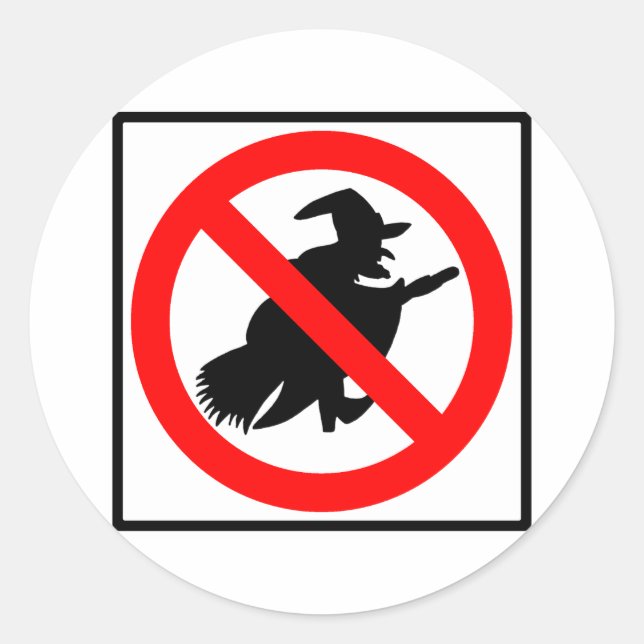 Sticker Rond Symbole routier sans sorcière (Devant)