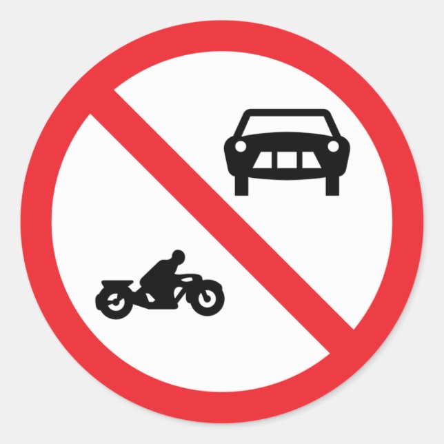 Sticker Rond Symbole routier sans véhicules (Devant)