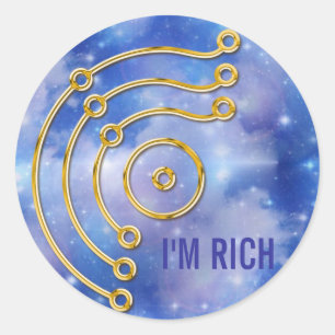 Sticker Rond Symbole RUNA / OR, JE SUIS RICHE paradis
