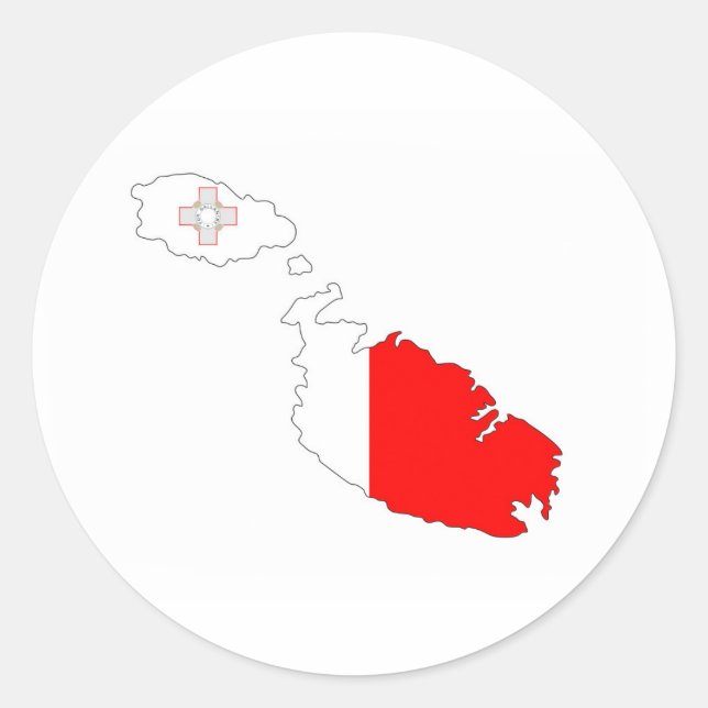 Sticker Rond symbole silhouette de la forme du drapeau du pays  (Devant)