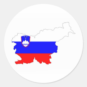 Sticker Rond symbole silhouette du drapeau du pays de la slovén