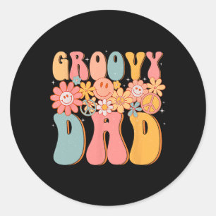 Sticker Rond SYMBOLE super Papa Retro Fête des pères Colorée