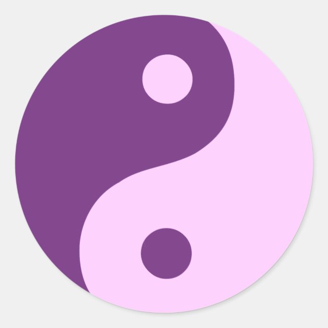 Sticker Rond Symbole taoïste de Yin Yang violet (Devant)