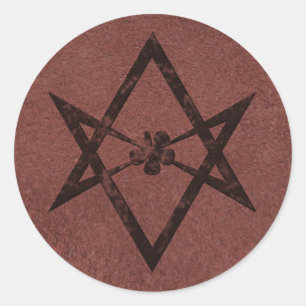 Sticker Rond Symbole Thémique de l'Hexagramme unicoural sur le 