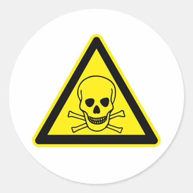 Sticker Rond Symbole toxique (Devant)