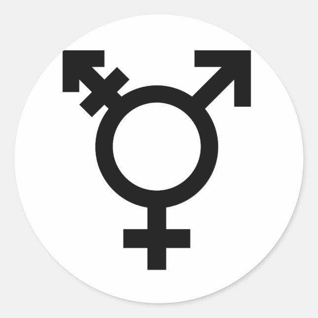 STICKER ROND SYMBOLE TRANS UNIVERSEL NOIR (Devant)