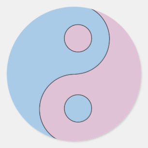 Sticker Rond Symbole transgenre Yin Yang
