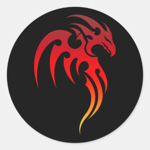 Sticker Rond Symbole tribal de Phoenix en hausse