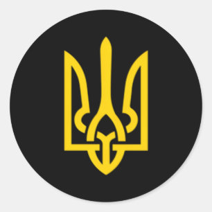 Sticker Rond SYMBOLE TRIDENTAL Ukraine Moyen-Ukrainien Zelensky