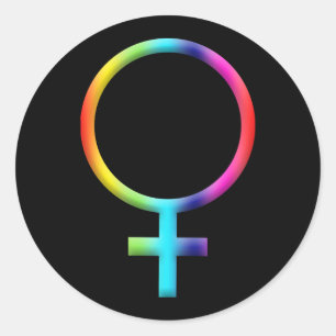 Sticker Rond Symbole Vénus Arc-en-ciel Astrologie Signe Zodiaqu