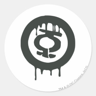 Sticker Rond Symbole vert de peinture de lanterne