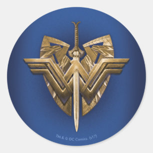 Sticker Rond Symbole Wonder Woman avec l'épée de la justice