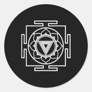 Sticker Rond Symbole Yantra Kali hindouisme Yoga Art oriental