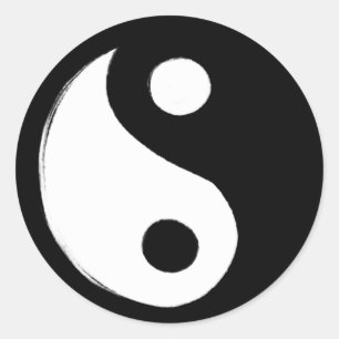 Sticker Rond SYMBOLE YIN Yang Foncé et Lumière