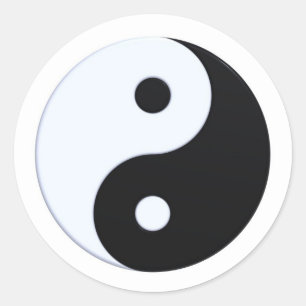 Sticker Rond Symbole Yin-yang, isolé