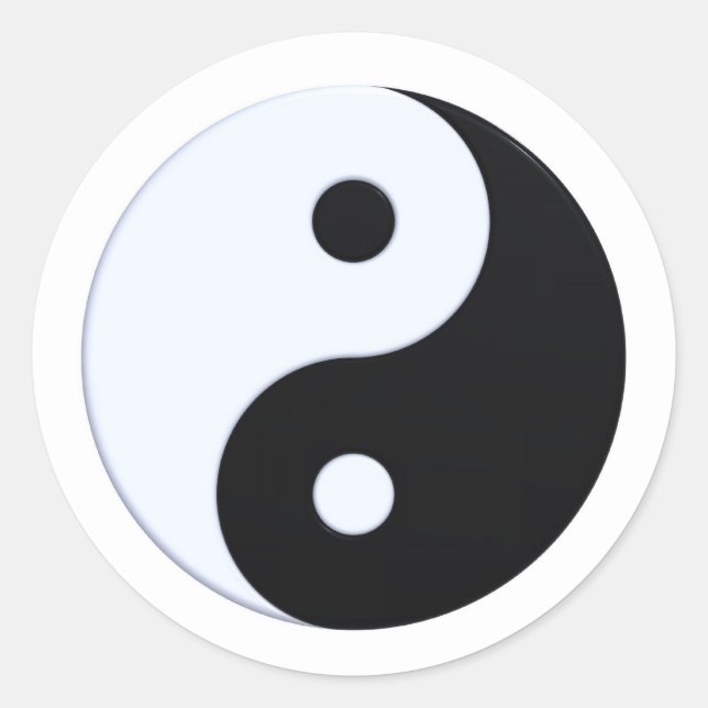 Sticker Rond Symbole Yin-yang, isolé (Devant)
