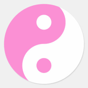 Sticker Rond Symbole Yin Yang Rose