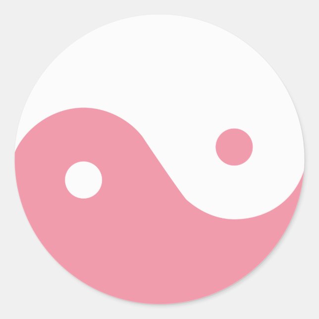 Sticker Rond Symbole Yin-Yang rose (Devant)