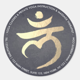 Sticker Rond SYMBOLE Yoga Studio Instructeur Méditation Racine