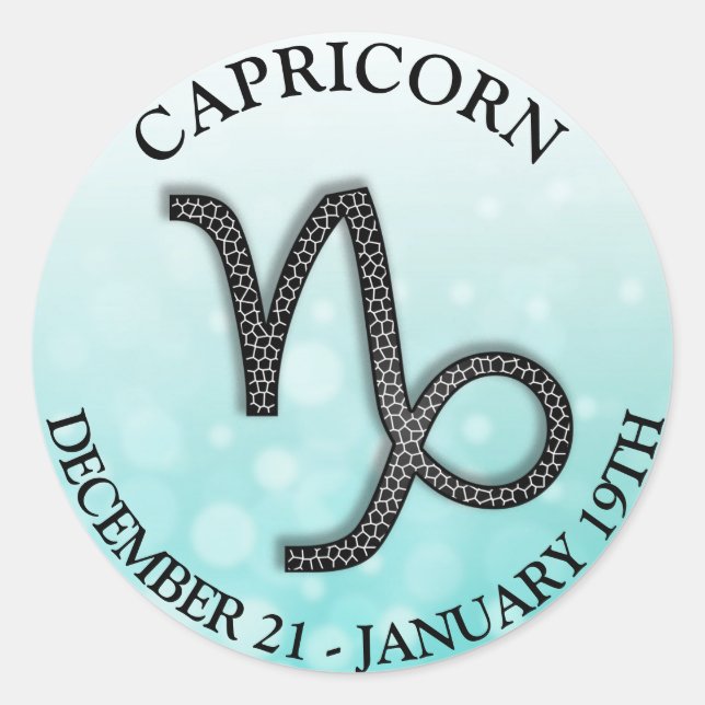 Sticker Rond SYMBOLE Zodiaque Capricorne Symbole et Horoscope (Devant)