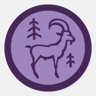 Sticker Rond Symbole zodiaque de Capricorne