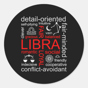 Sticker Rond SYMBOLE Zodiaque Libra