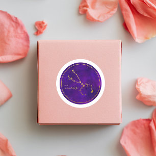 Sticker Rond SYMBOLE Zodiaque Taurus Constellation d'huile d'or