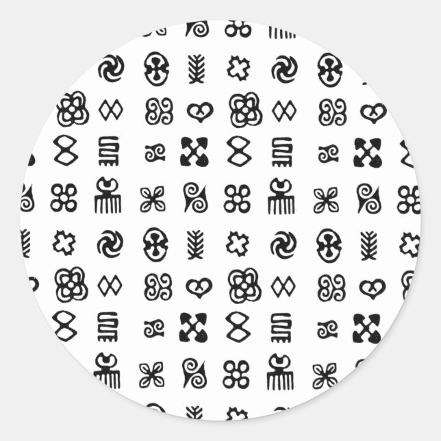 Sticker Rond Symboles africains Adinkra (Devant)
