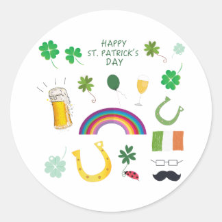 Sticker Rond symboles de la fête de la Saint-Patrick