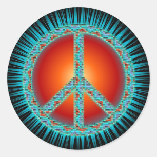 Sticker Rond Symboles de paix