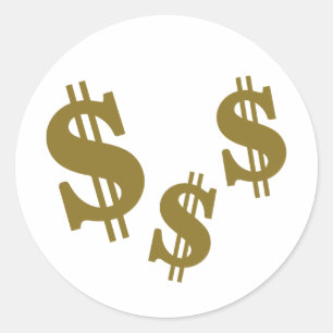 Sticker Rond Symboles dollar
