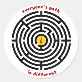 Sticker Rond Symboles du Labyrinthe antique et des Lumières