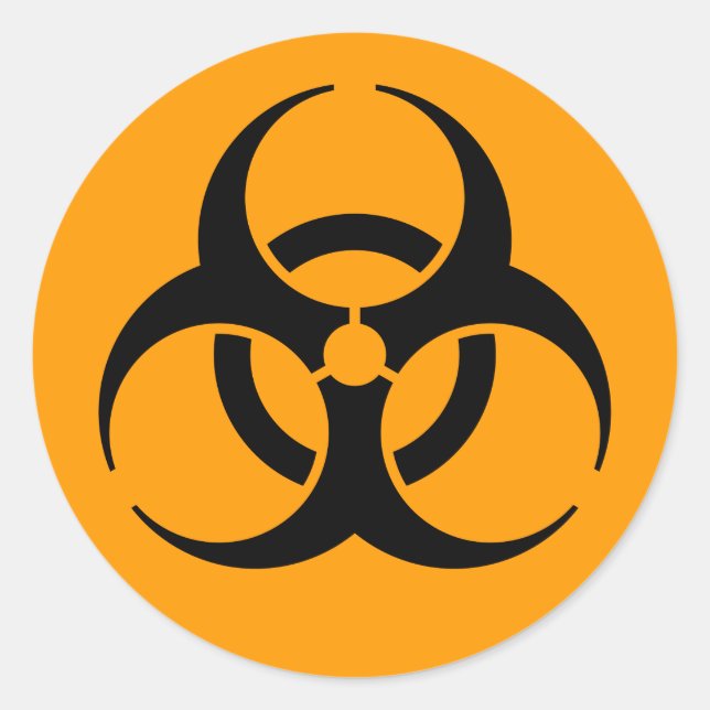 Sticker Rond Symboles internationaux de danger biologique (Devant)
