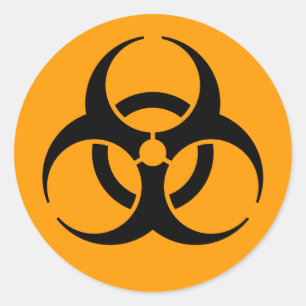 Sticker Rond Symboles internationaux de risque biologique