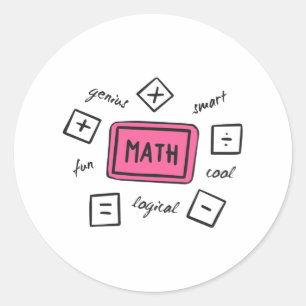 Sticker Rond Symboles mathématiques Étudiants et parents
