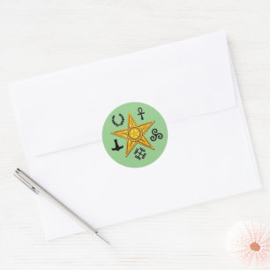 Sticker Rond Symboles païens Barnstar