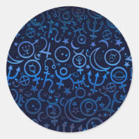 Symboles planétaires bleus Univers mystique Planèt