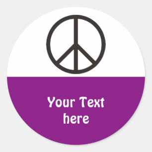 Sticker Rond Symboles simples - PAIX + texte et idées