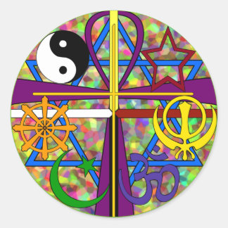 Sticker Rond Symboles spirituels d'unité