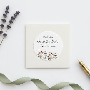 Sticker Rond Symphonie de fleurs sauvages : Art aquarelle vibra