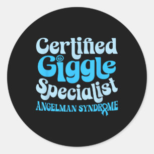Sticker Rond Syndrome d'Angelman, Petit, Noir
