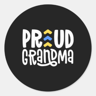 Sticker Rond Syndrome de Down Grandma Sensibilisation Cadeau Lu
