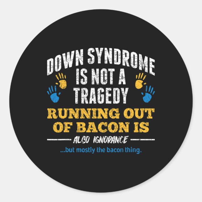 Sticker Rond Syndrome de syndrome de down (Devant)
