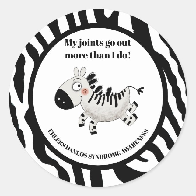 Sticker Rond Syndrome d'Ehlers Danlos (Devant)