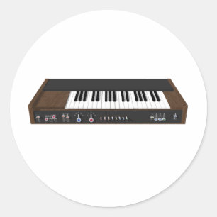 Sticker Rond Synthétiseur vintage : Modèle 3D :