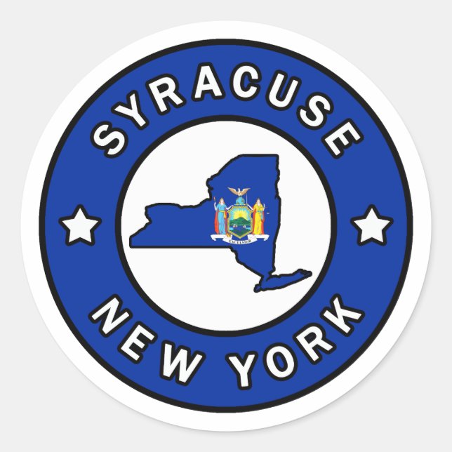 Sticker Rond Syracuse New York (Devant)