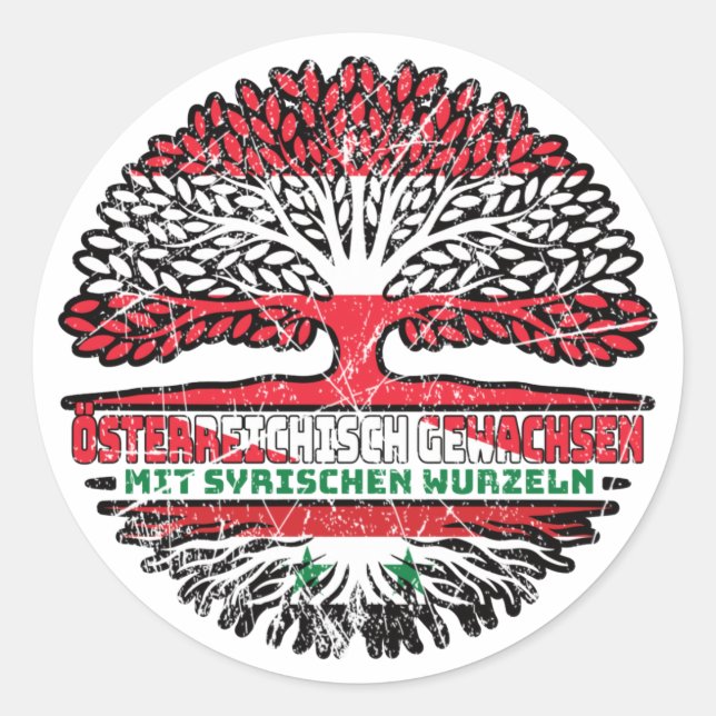 Sticker Rond Syrie Autriche Arbre (Devant)