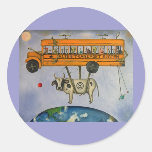 Sticker Rond Système de transport Alien (Devant)