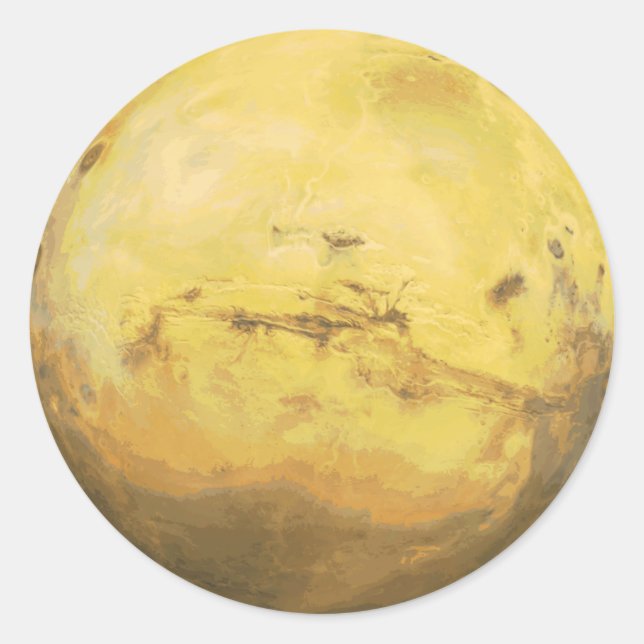 Sticker Rond Système solaire planète Mars (Devant)